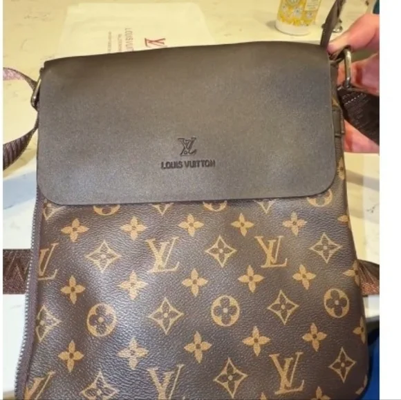 Designer Dark Brown Monogram Messenger Bag - Picture 7 of 9